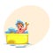 Cute little baby kid, infant, child taking foam bath