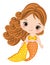 Cute Little Baby Mermaid with Yellow Fishtail