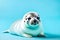 cute little Baby seal lying on ground - Generative AI