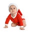 Cute little baby wearing festive Christmas costume