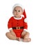 Cute little baby wearing festive Christmas costume