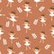 Cute little ballerina girls dancing. Seamless pattern of figures in different poses.