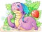 Cute little berry dragon funny illustration