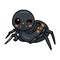 Cute little black spider cartoon