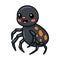 Cute little black spider cartoon