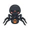 Cute little black spider cartoon sleeping