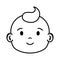 Cute and little boy baby head character