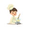Cute little boy chef with mixing bowl and a whisk vector Illustration