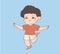 Cute Little boy Dancing, Hand drawn style vector illustration