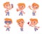 Cute little boy with different emotions. Emoji Stickers Emotions