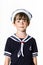 Cute little boy dressed in sailor suit