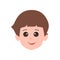 Cute little boy facial expressions. Vector of kid faces illustration with different emotions