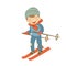 Cute little boy skiing