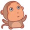 Cute little brown monkey standing character