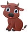 Cute little buffalo cartoon sitting