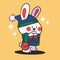 cute little bunny winter fashion collection 9 character doodle element