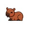 Cute little capybara cartoon lying down