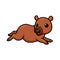 Cute little capybara cartoon posing