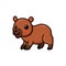 Cute little capybara cartoon posing