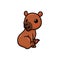 Cute little capybara cartoon sitting