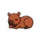 Cute little capybara cartoon sleeping