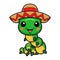 Cute little caterpillar cartoon wearing a mexican sombrero hat