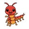 Cute little centipede cartoon character