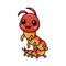 Cute little centipede cartoon character