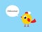 Cute little chef bird chicken greeting vector