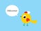 Cute little chef bird chicken greeting vector