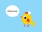 Cute little chef bird chicken greeting vector