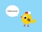 Cute little chef bird chicken greeting vector