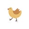 Cute little chicken. Cartoon farm animal. Breeding poultry on the ranch. Rural life item. Funny doodle bird. Livestock and farming