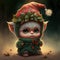 Cute little Christmas elf. Christmas character. Photorealistic illustration of generated AI