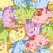 Cute little colorful ponies. Seamless pattern for baby print