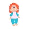 Cute little curly african american girl preschooler. Baby in pajamas. Vector illustration on isolated background