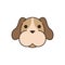 Cute little dachshund head dog fill style icon