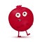 Cute little dark red pomegranate fruit character