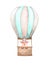 Cute little deer on a hot air balloon. Boho style.