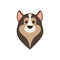 Cute little dog collie head fill style icon