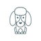 Cute little dog French poodle line style icon