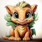 Cute little dragon cartoon, Happy funny fairytale animals. symbol of the year 2024