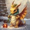 Cute little dragon is a symbol of the new year. created with the help of artificial intelligence