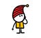 Cute little dwarf kid in triangle red hat.