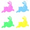 Cute little Easter color bunny. illustration isolated on background