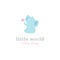 Cute little elephant logo. Kids toy shop and baby goods store mascot