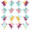 Cute Little Fairies rainbow pattern