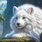 Cute little fantastic white fluffy animal,
