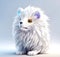 Cute little fantastic white fluffy animal,