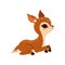 Cute little fawn character lying vector Illustration on a white background